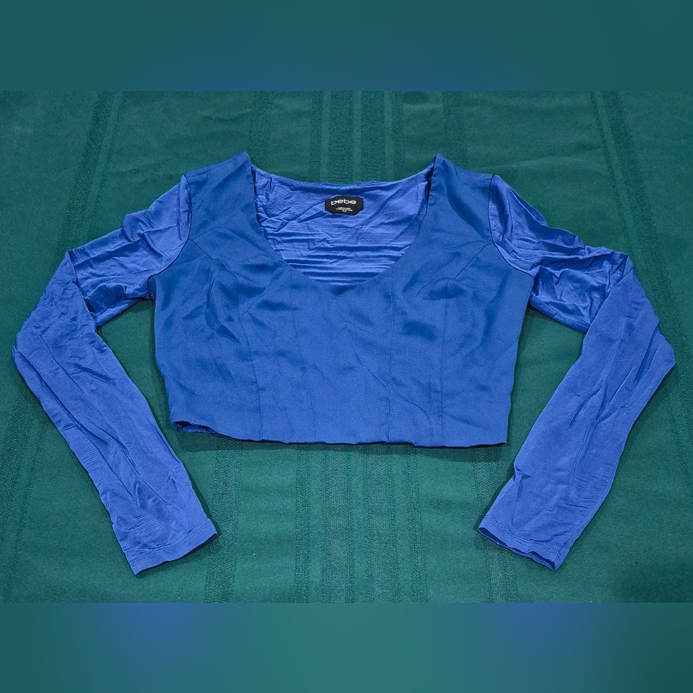 Bebe Royal Blue Cropped Top - Medium.